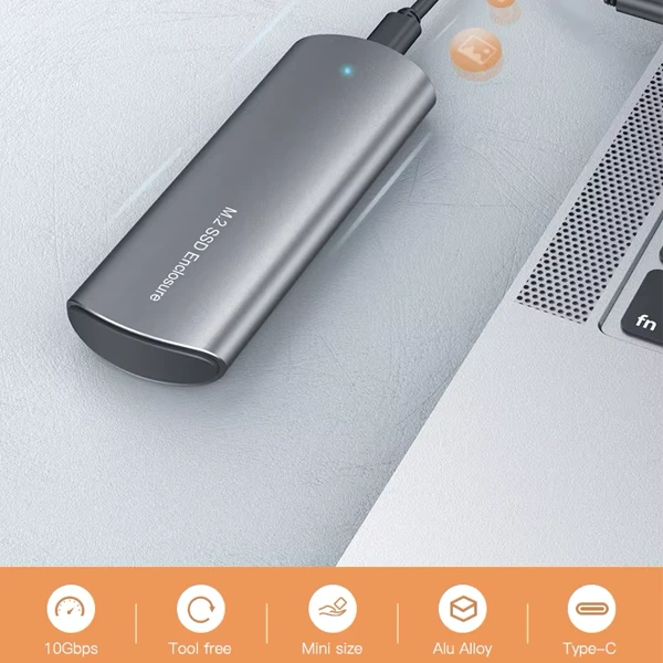 M.2 SSD External Enclosure USB C Thunderbolt 4 Compatible
